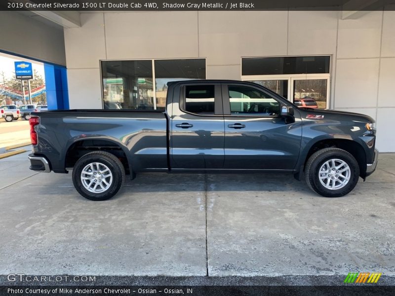 Shadow Gray Metallic / Jet Black 2019 Chevrolet Silverado 1500 LT Double Cab 4WD