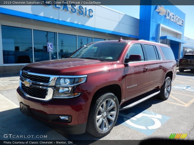 Siren Red Tintcoat / Cocoa/Dune 2019 Chevrolet Suburban LT 4WD