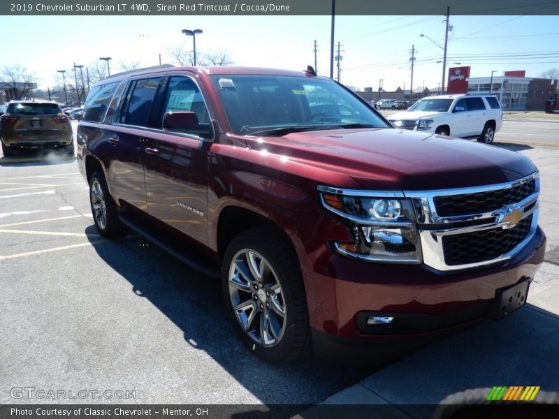 Siren Red Tintcoat / Cocoa/Dune 2019 Chevrolet Suburban LT 4WD