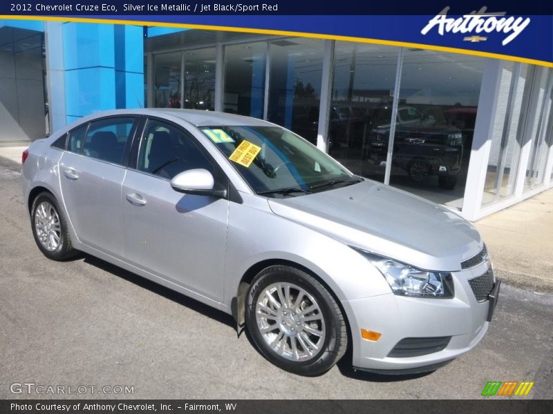 Silver Ice Metallic / Jet Black/Sport Red 2012 Chevrolet Cruze Eco