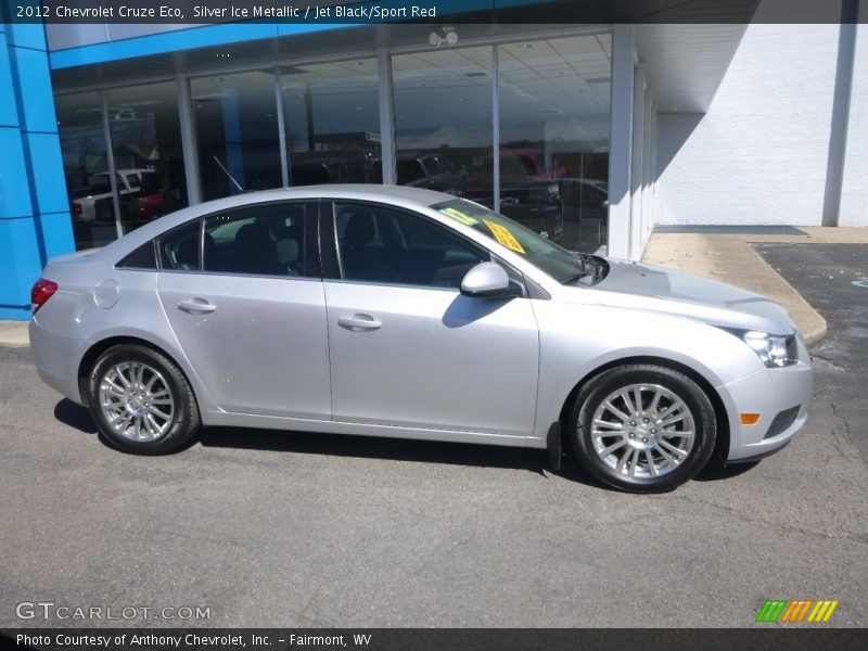 Silver Ice Metallic / Jet Black/Sport Red 2012 Chevrolet Cruze Eco