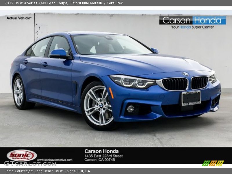Estoril Blue Metallic / Coral Red 2019 BMW 4 Series 440i Gran Coupe