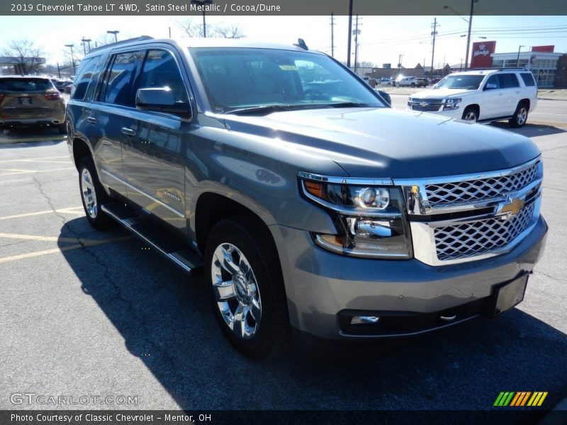 Satin Steel Metallic / Cocoa/Dune 2019 Chevrolet Tahoe LT 4WD