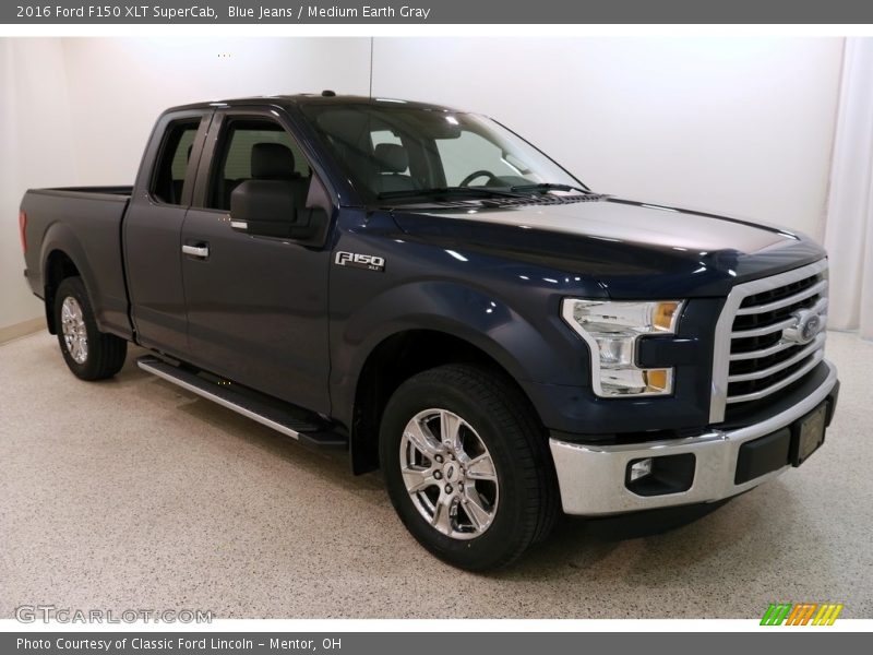 Blue Jeans / Medium Earth Gray 2016 Ford F150 XLT SuperCab