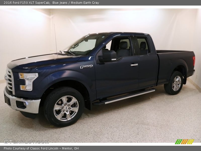 Blue Jeans / Medium Earth Gray 2016 Ford F150 XLT SuperCab