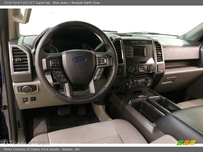 Blue Jeans / Medium Earth Gray 2016 Ford F150 XLT SuperCab