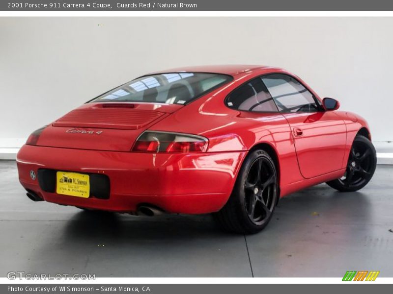 Guards Red / Natural Brown 2001 Porsche 911 Carrera 4 Coupe