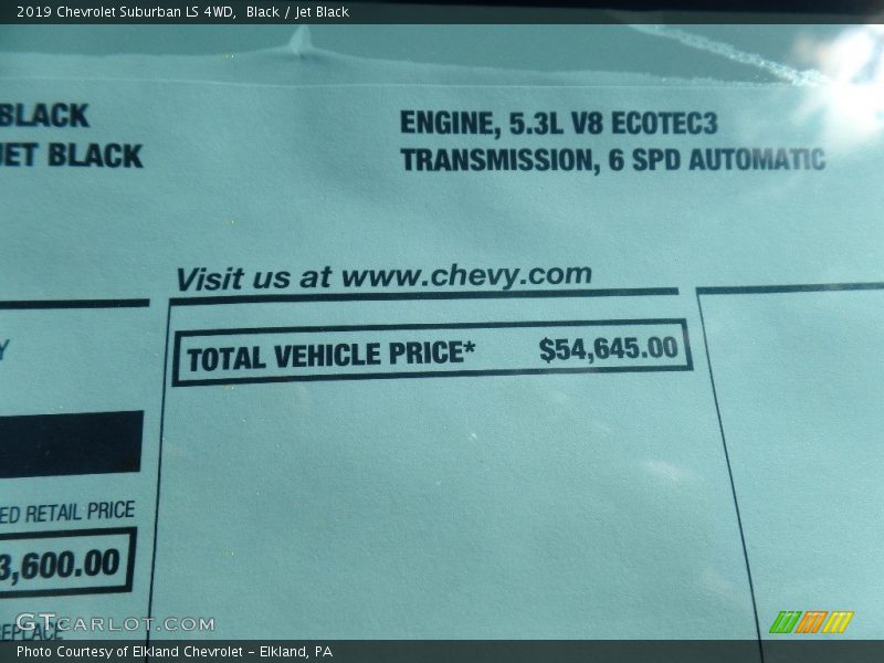 Black / Jet Black 2019 Chevrolet Suburban LS 4WD