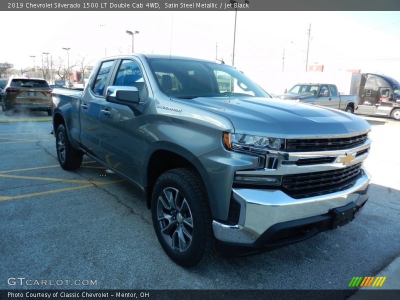 Satin Steel Metallic / Jet Black 2019 Chevrolet Silverado 1500 LT Double Cab 4WD