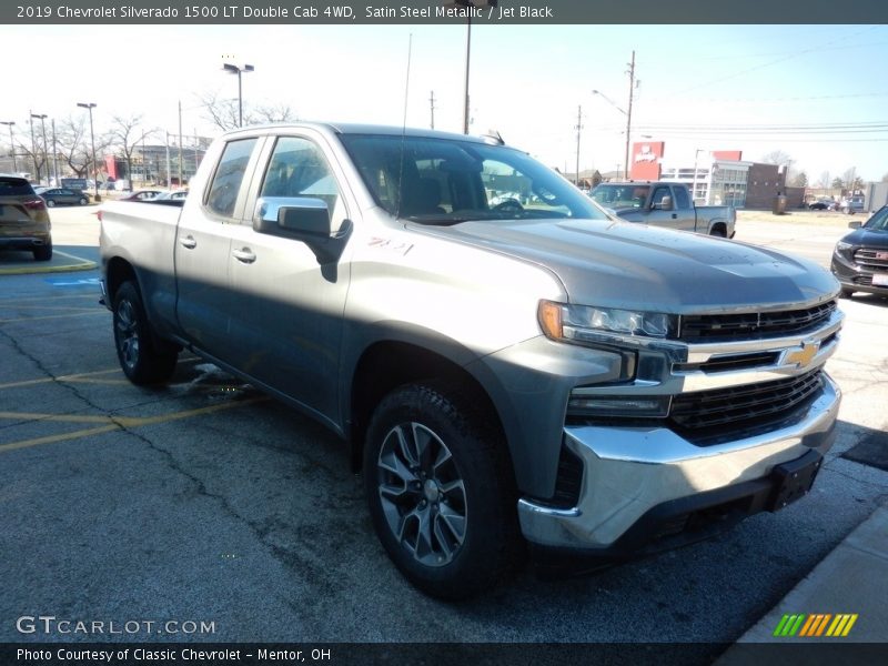 Satin Steel Metallic / Jet Black 2019 Chevrolet Silverado 1500 LT Double Cab 4WD