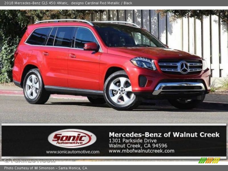 designo Cardinal Red Metallic / Black 2018 Mercedes-Benz GLS 450 4Matic