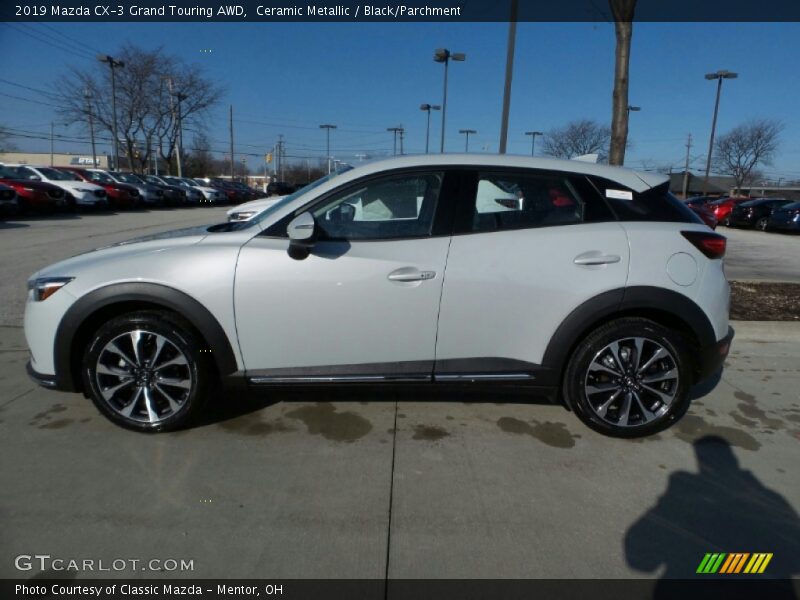 Ceramic Metallic / Black/Parchment 2019 Mazda CX-3 Grand Touring AWD