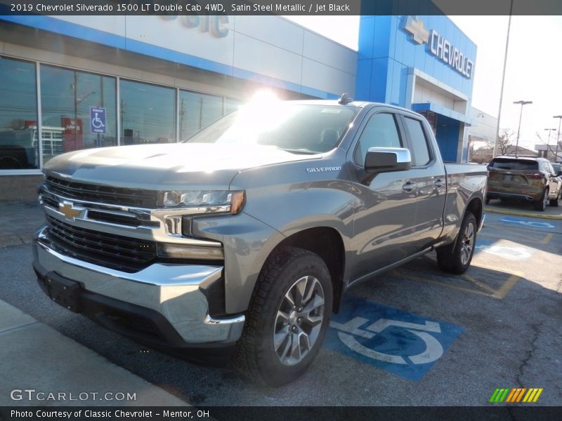 Satin Steel Metallic / Jet Black 2019 Chevrolet Silverado 1500 LT Double Cab 4WD