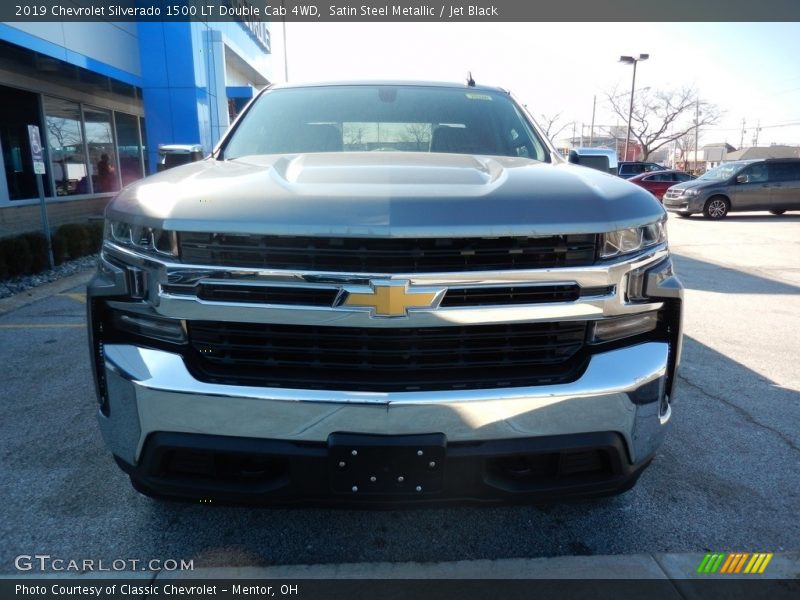 Satin Steel Metallic / Jet Black 2019 Chevrolet Silverado 1500 LT Double Cab 4WD