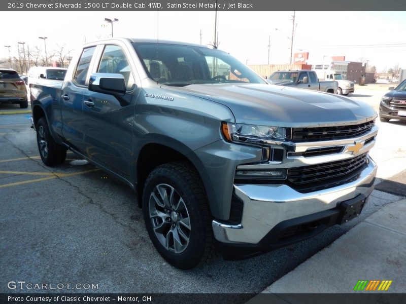 Satin Steel Metallic / Jet Black 2019 Chevrolet Silverado 1500 LT Double Cab 4WD