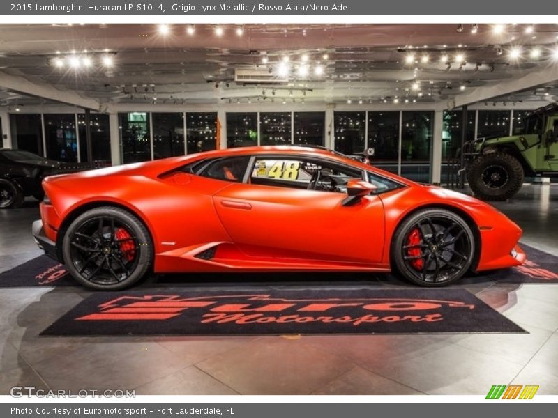 Grigio Lynx Metallic / Rosso Alala/Nero Ade 2015 Lamborghini Huracan LP 610-4