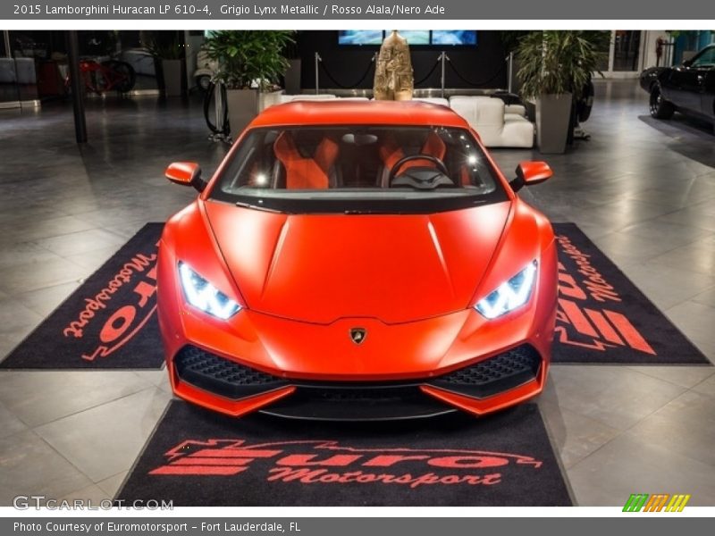 Grigio Lynx Metallic / Rosso Alala/Nero Ade 2015 Lamborghini Huracan LP 610-4