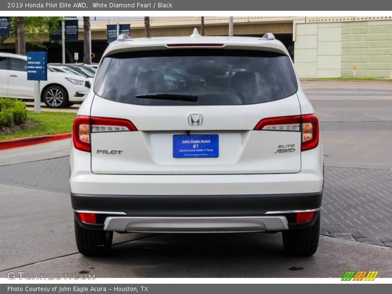 White Diamond Pearl / Black 2019 Honda Pilot Elite AWD