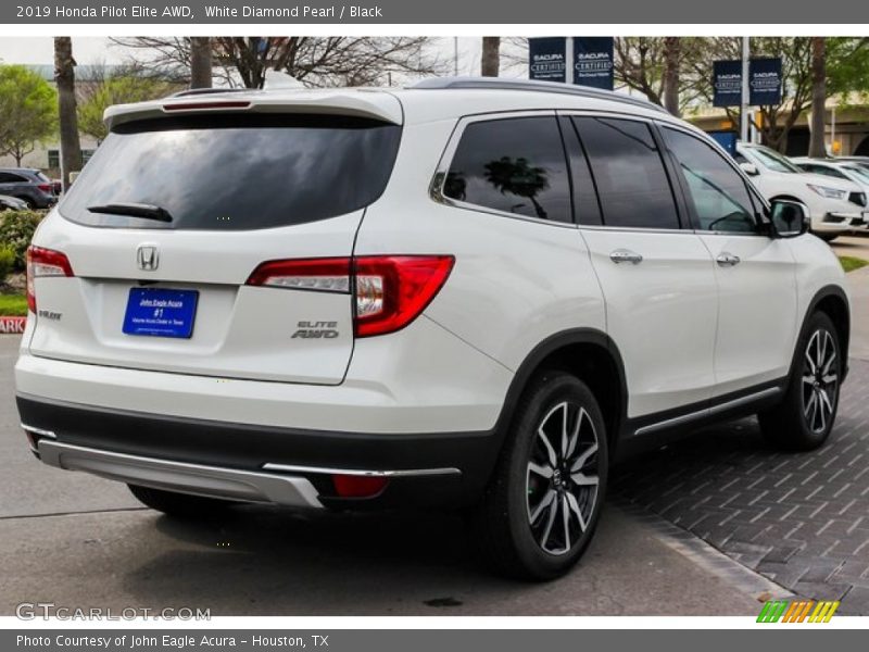 White Diamond Pearl / Black 2019 Honda Pilot Elite AWD