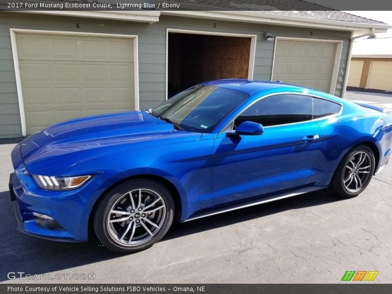 Lightning Blue / Ebony 2017 Ford Mustang Ecoboost Coupe