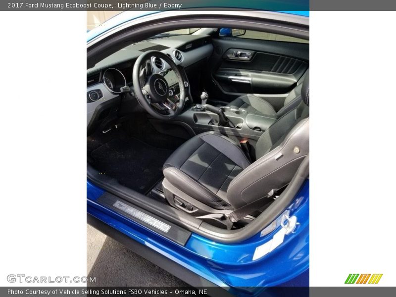 Lightning Blue / Ebony 2017 Ford Mustang Ecoboost Coupe