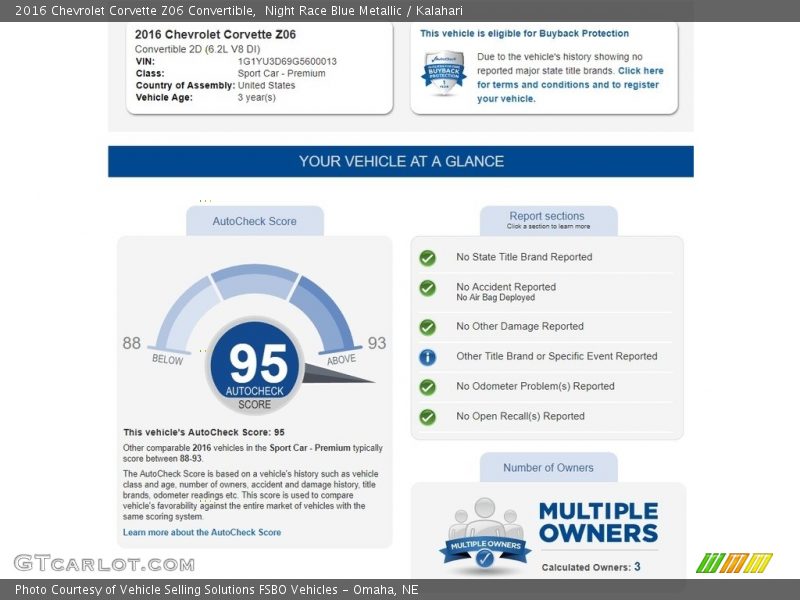 Dealer Info of 2016 Corvette Z06 Convertible