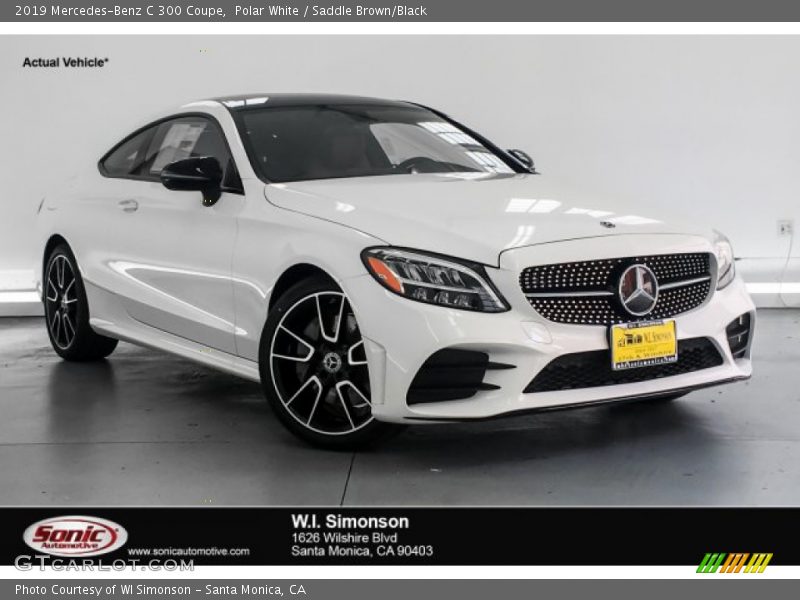 Polar White / Saddle Brown/Black 2019 Mercedes-Benz C 300 Coupe