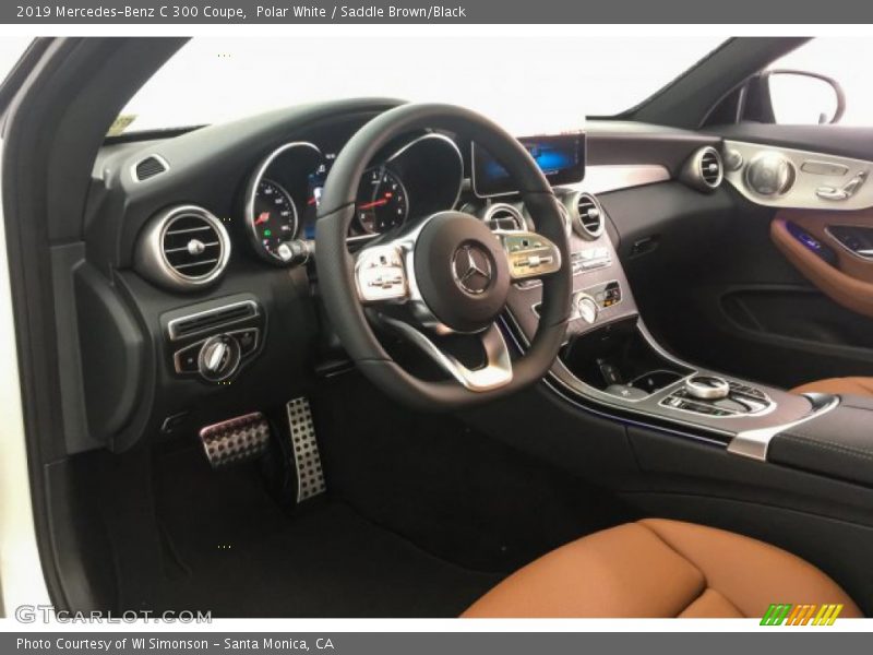Polar White / Saddle Brown/Black 2019 Mercedes-Benz C 300 Coupe