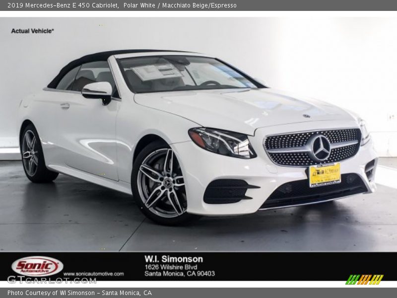 Polar White / Macchiato Beige/Espresso 2019 Mercedes-Benz E 450 Cabriolet