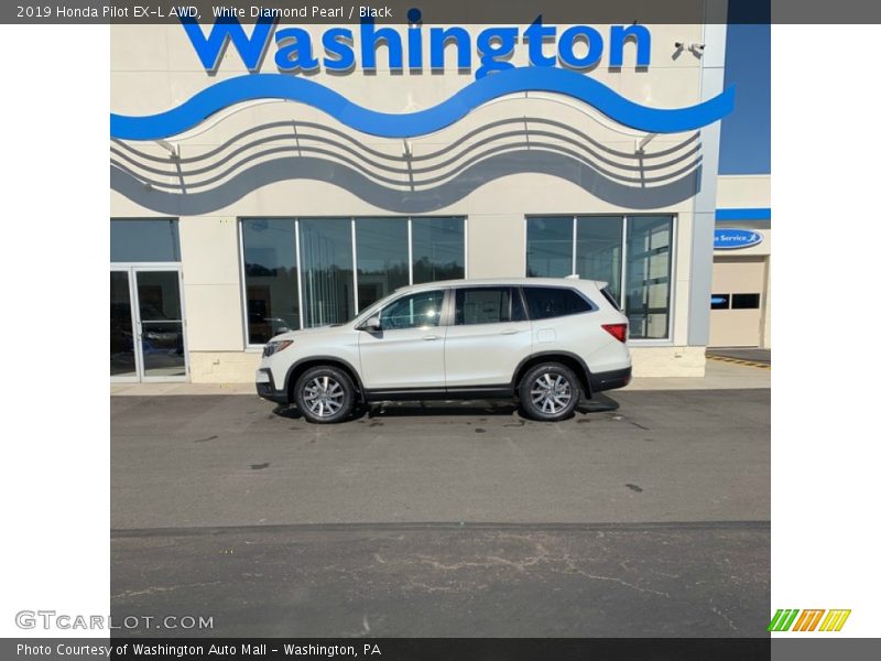 White Diamond Pearl / Black 2019 Honda Pilot EX-L AWD