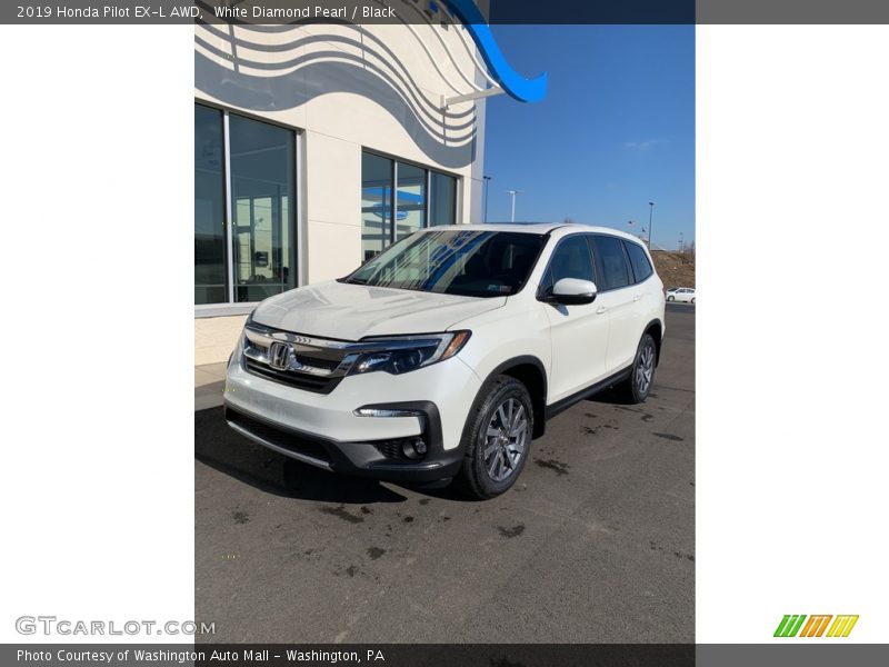 White Diamond Pearl / Black 2019 Honda Pilot EX-L AWD