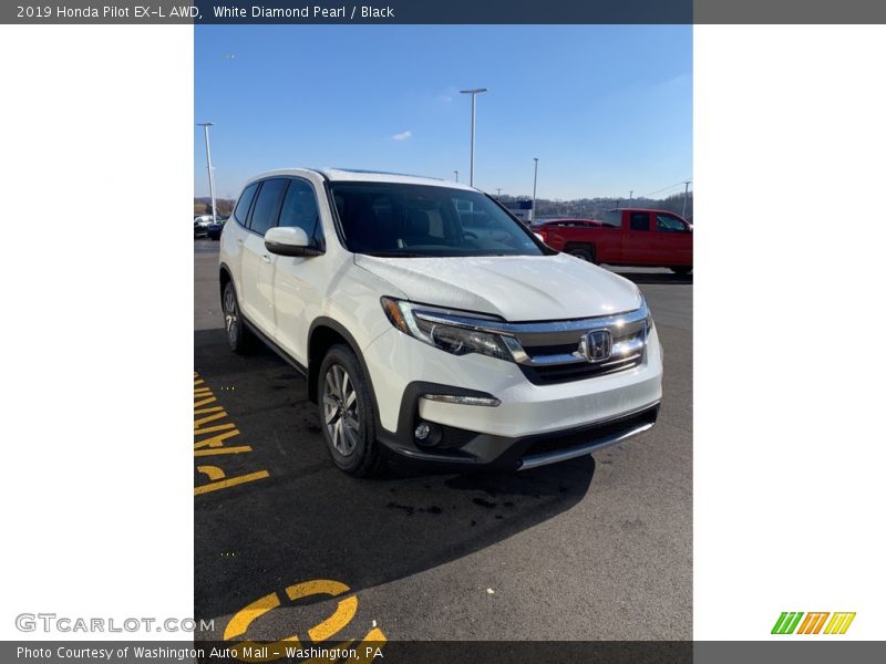 White Diamond Pearl / Black 2019 Honda Pilot EX-L AWD