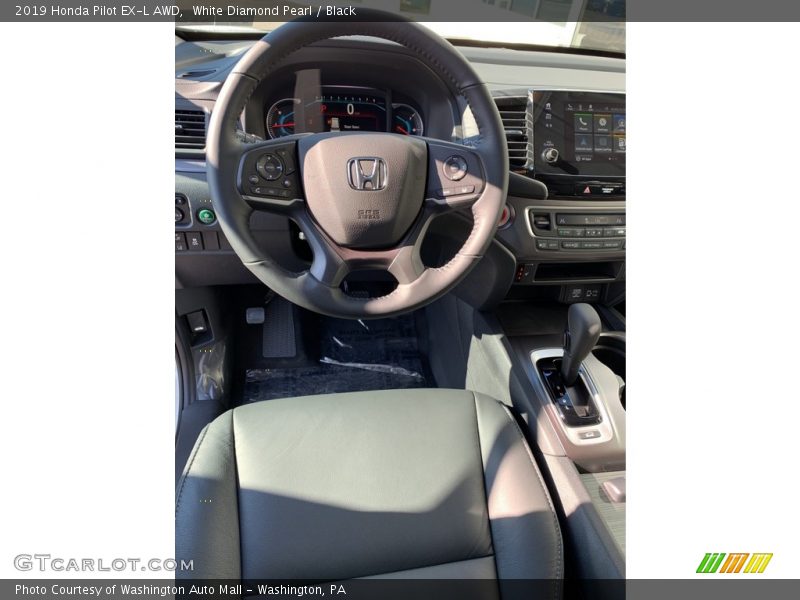 White Diamond Pearl / Black 2019 Honda Pilot EX-L AWD