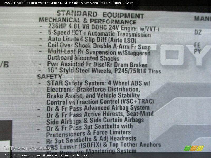 Silver Streak Mica / Graphite Gray 2009 Toyota Tacoma V6 PreRunner Double Cab