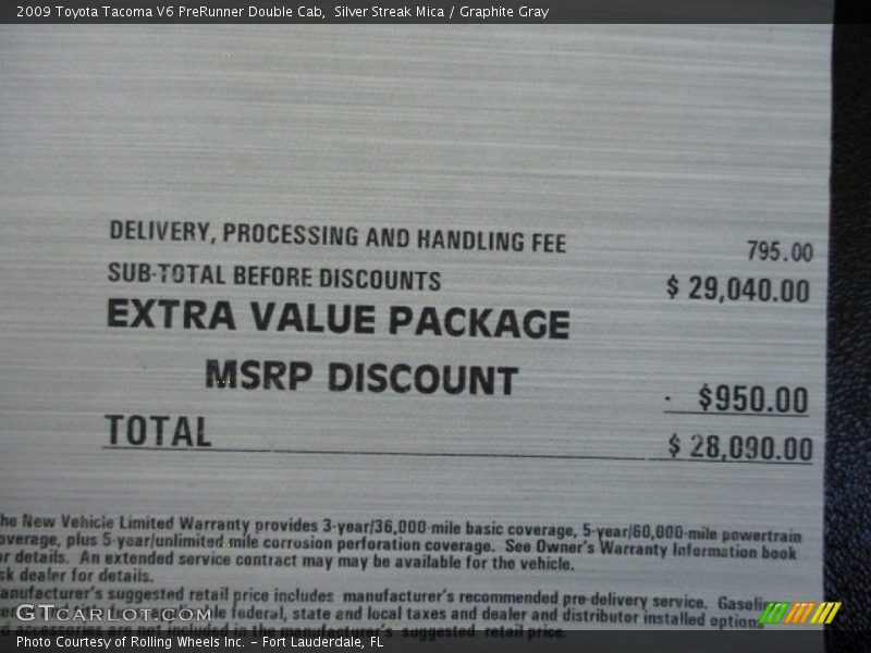 Silver Streak Mica / Graphite Gray 2009 Toyota Tacoma V6 PreRunner Double Cab