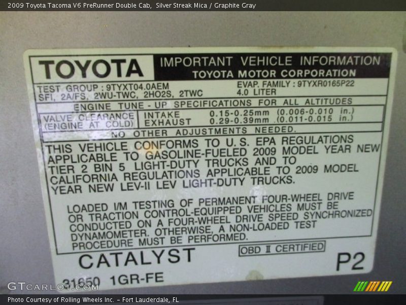 Silver Streak Mica / Graphite Gray 2009 Toyota Tacoma V6 PreRunner Double Cab