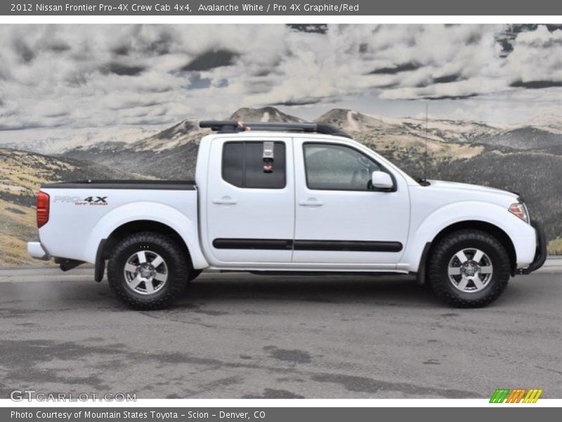 Avalanche White / Pro 4X Graphite/Red 2012 Nissan Frontier Pro-4X Crew Cab 4x4