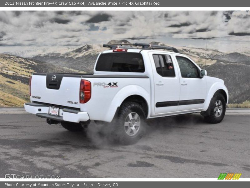 Avalanche White / Pro 4X Graphite/Red 2012 Nissan Frontier Pro-4X Crew Cab 4x4