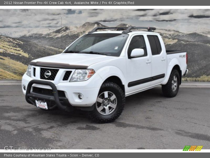 Avalanche White / Pro 4X Graphite/Red 2012 Nissan Frontier Pro-4X Crew Cab 4x4