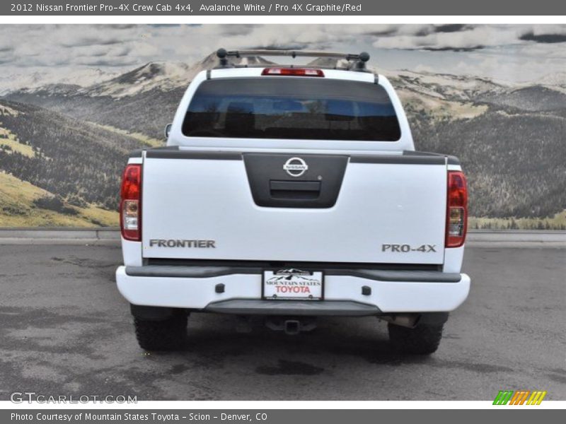 Avalanche White / Pro 4X Graphite/Red 2012 Nissan Frontier Pro-4X Crew Cab 4x4