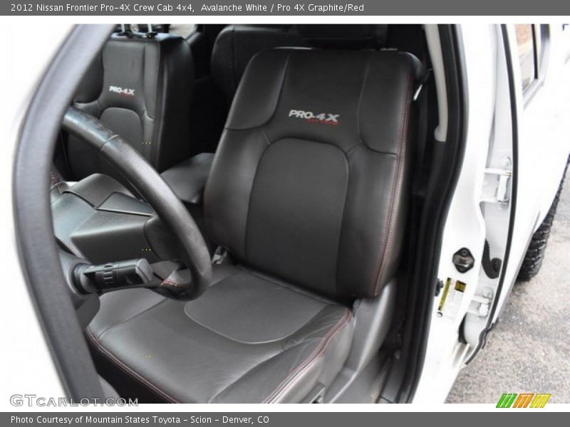 Avalanche White / Pro 4X Graphite/Red 2012 Nissan Frontier Pro-4X Crew Cab 4x4