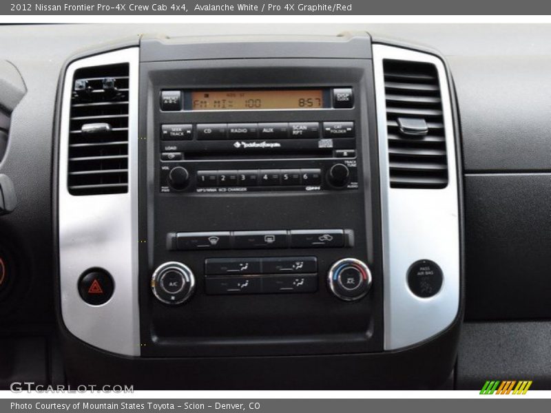 Avalanche White / Pro 4X Graphite/Red 2012 Nissan Frontier Pro-4X Crew Cab 4x4