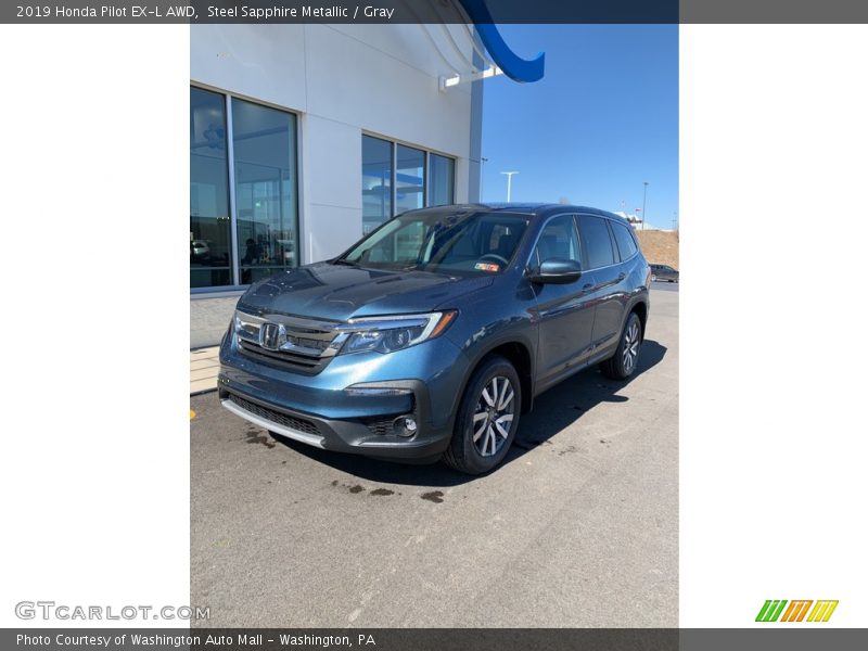 Steel Sapphire Metallic / Gray 2019 Honda Pilot EX-L AWD