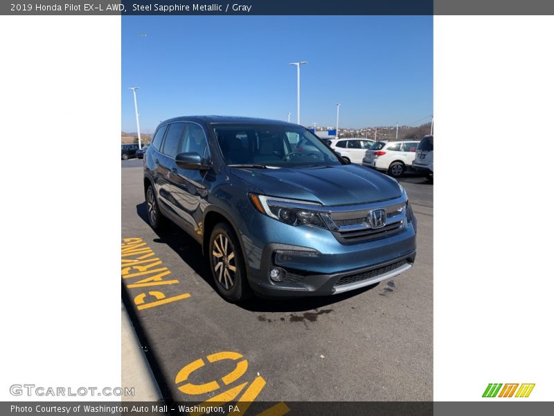 Steel Sapphire Metallic / Gray 2019 Honda Pilot EX-L AWD