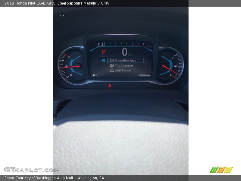 Steel Sapphire Metallic / Gray 2019 Honda Pilot EX-L AWD