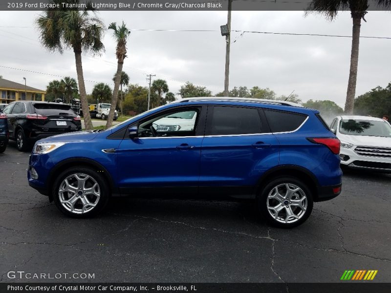 Lightning Blue / Chromite Gray/Charcoal Black 2019 Ford Escape Titanium