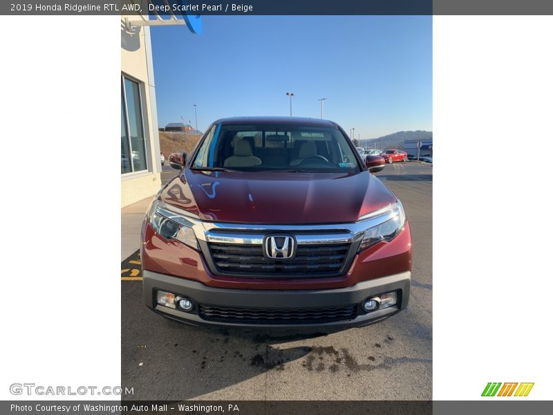Deep Scarlet Pearl / Beige 2019 Honda Ridgeline RTL AWD