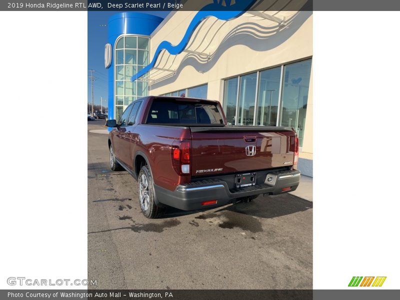 Deep Scarlet Pearl / Beige 2019 Honda Ridgeline RTL AWD