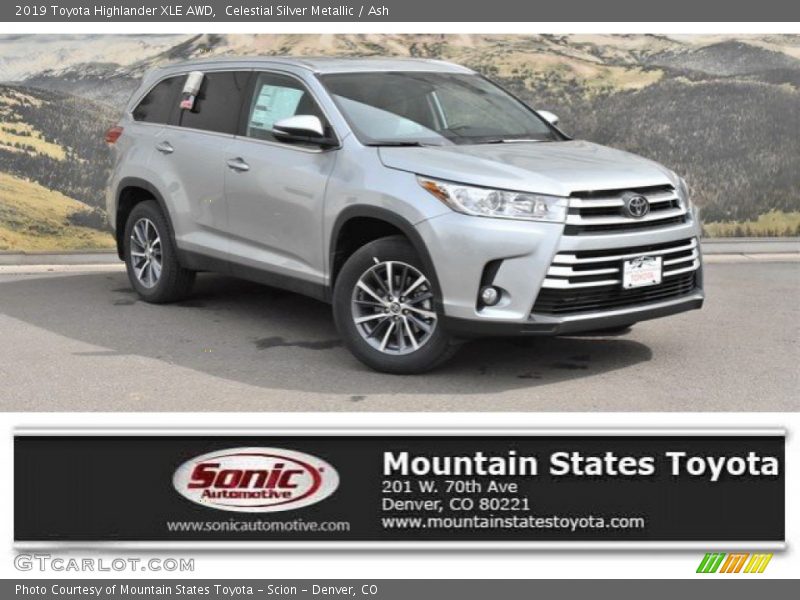 Celestial Silver Metallic / Ash 2019 Toyota Highlander XLE AWD