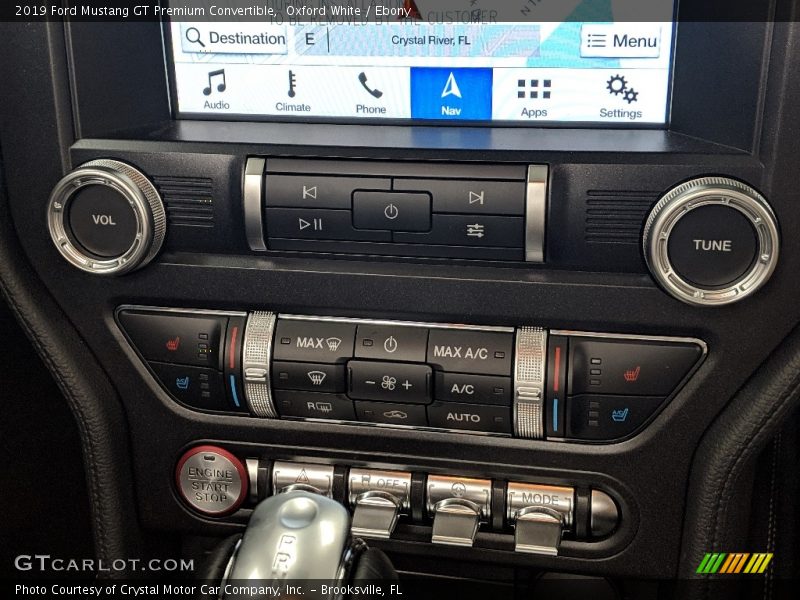 Controls of 2019 Mustang GT Premium Convertible